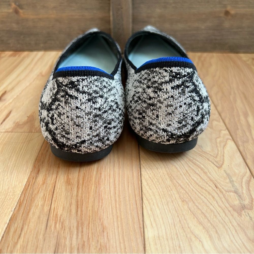 Rothy's The Point Black & White Python Print Flat… - image 3